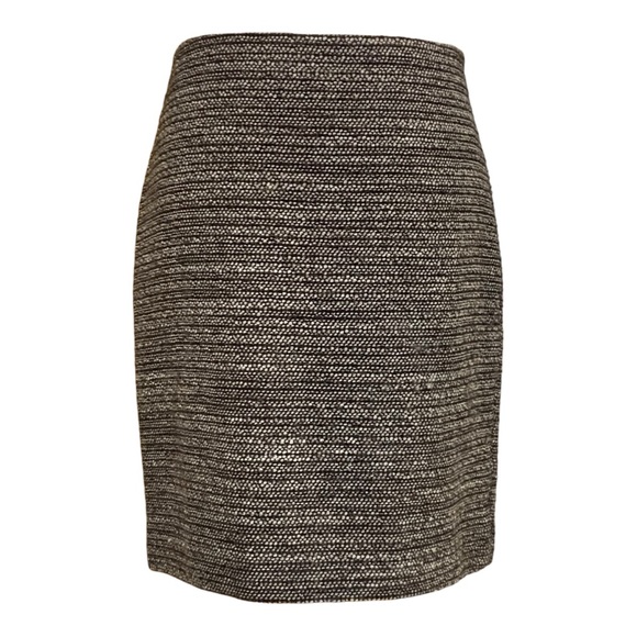 Ann Taylor Dresses & Skirts - Elegant Ann Taylor Tweed Boucle Career Pencil Skirt Cream Brown Wool  Size 6